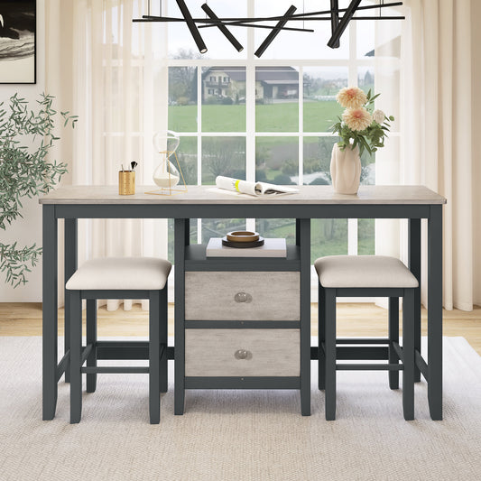 1st Choice Farmhouse Rustic 3-piece Counter Height Wood Dining Table