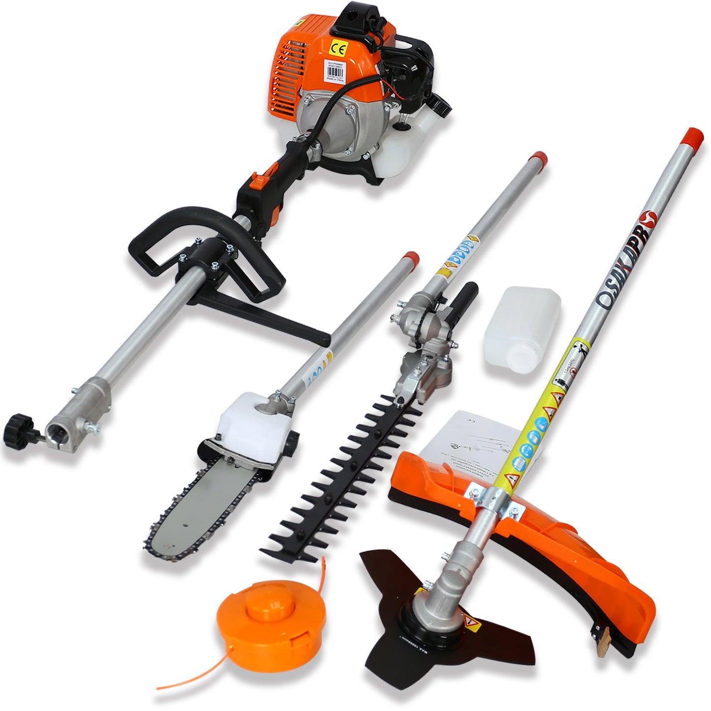 4 in 1 Multi - Functional Trimming Tool, 33CC 2 - Cycle Garden Tool System with Gas Pole Saw, Hedge Trimmer, Grass Trimmer, and Brush Cutter EPA Compliant - 1st Choice Furniture Direct