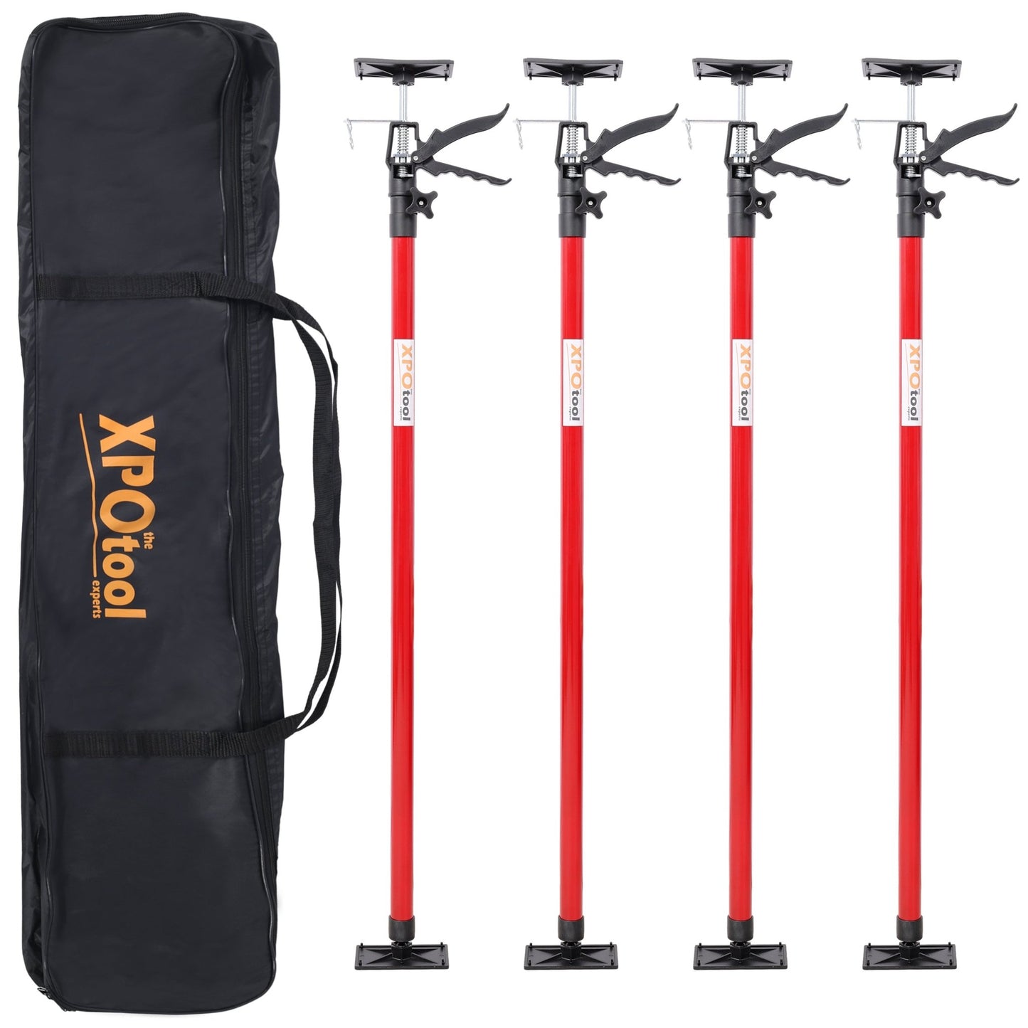 4 Pack Adjustable Support Pole,Steel 3rd Hand Support System,Support Rod for Jacks Cargo Bars Drywalls,Cabinet Jacks for Installing Cabinets,Extends from 45 to 114 Inch ,with carry bag - 1st Choice Furniture Direct
