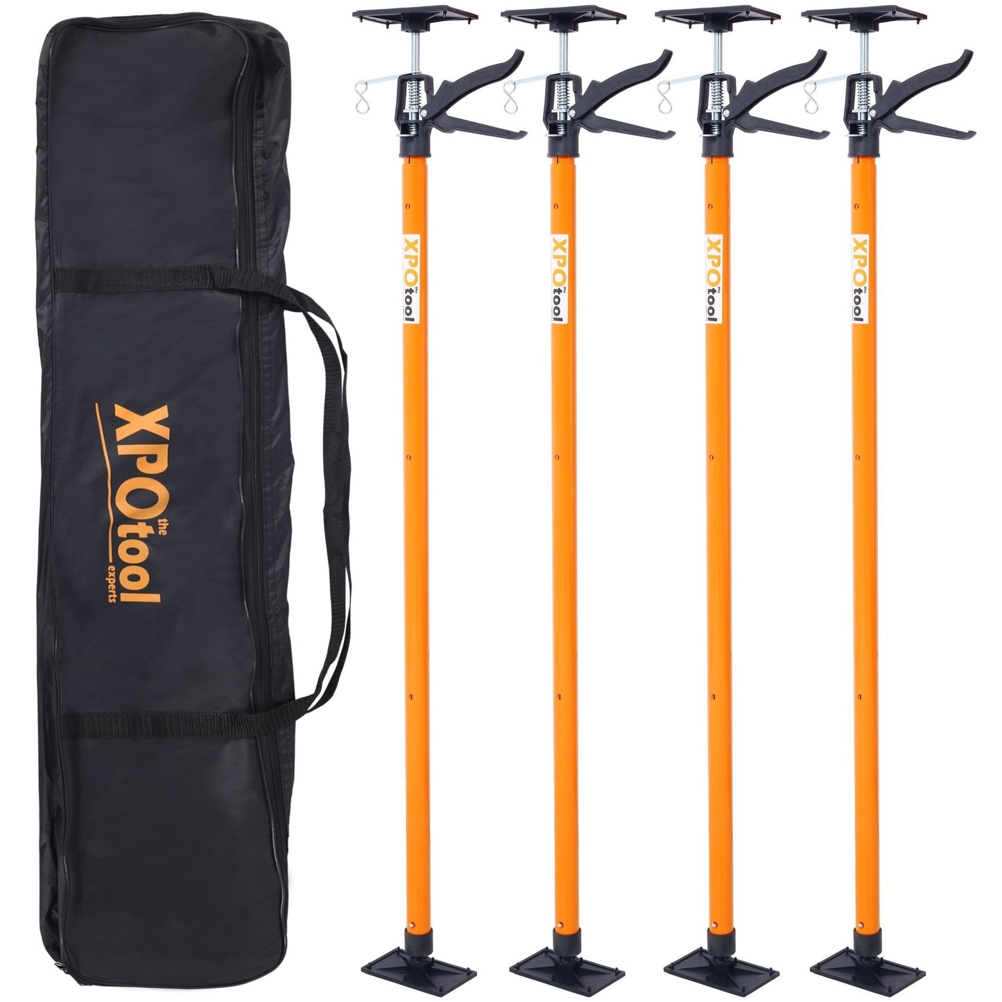 4 Pack Adjustable Support Pole,Steel 3rd Hand Support System,Support Rod for Jacks Cargo Bars Drywalls,Cabinet Jacks for Installing Cabinets,Extends from 45 to 114 Inch ,with carry bag - 1st Choice Furniture Direct