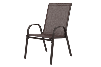 4-Piece Brown Outdoor Patio Chair Set with Steel Frame - 1st Choice Furniture Direct