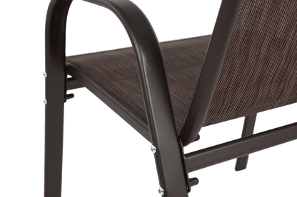 4-Piece Brown Outdoor Patio Chair Set with Steel Frame - 1st Choice Furniture Direct