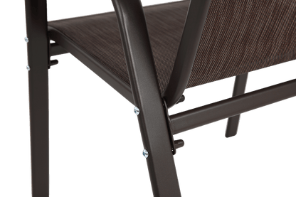 4-Piece Brown Outdoor Patio Chair Set with Steel Frame - 1st Choice Furniture Direct