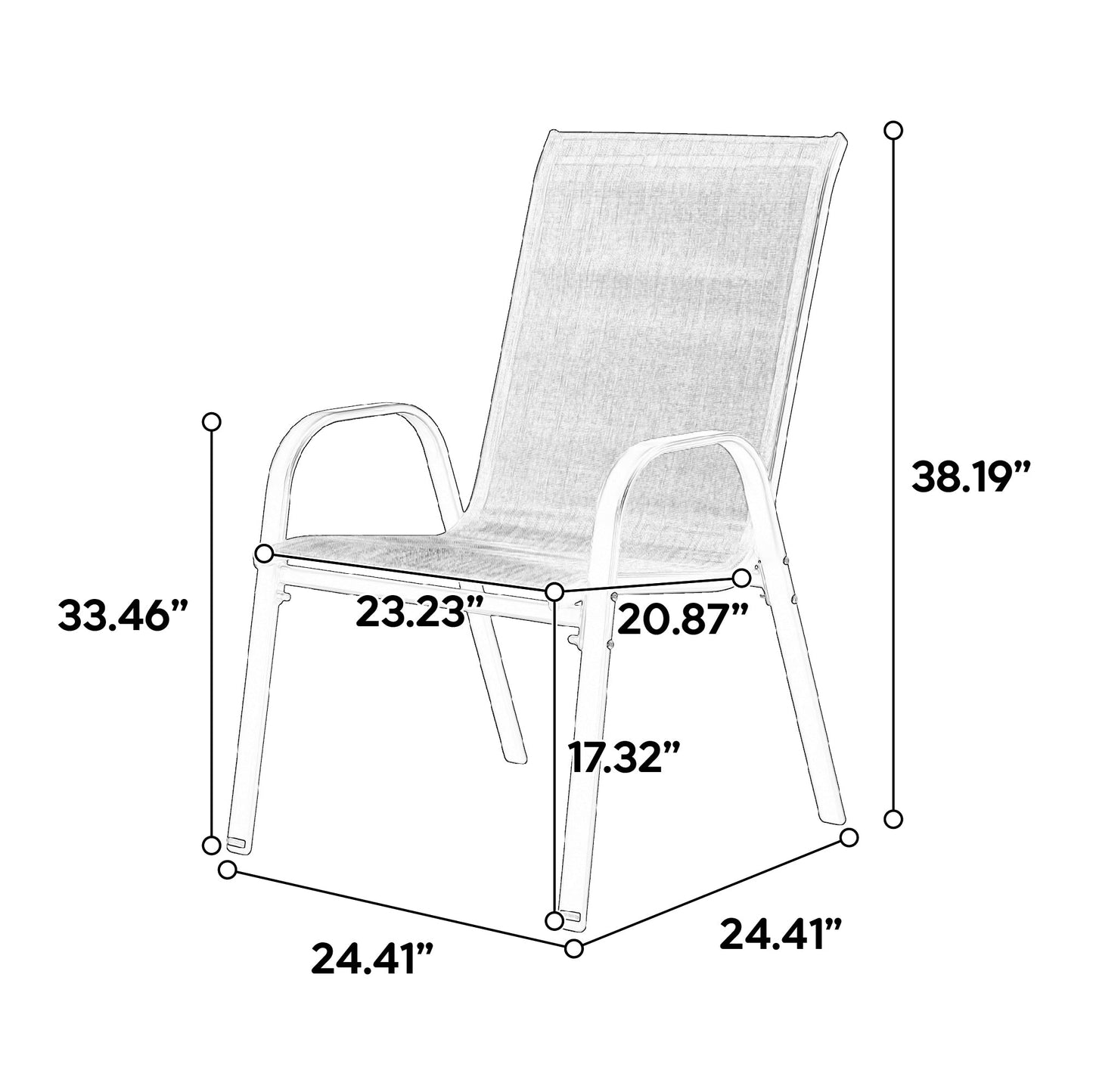 4-Piece Brown Outdoor Patio Chair Set with Steel Frame - 1st Choice Furniture Direct
