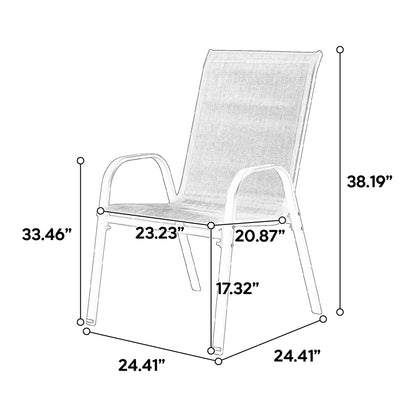 4-Piece Brown Outdoor Patio Chair Set with Steel Frame - 1st Choice Furniture Direct