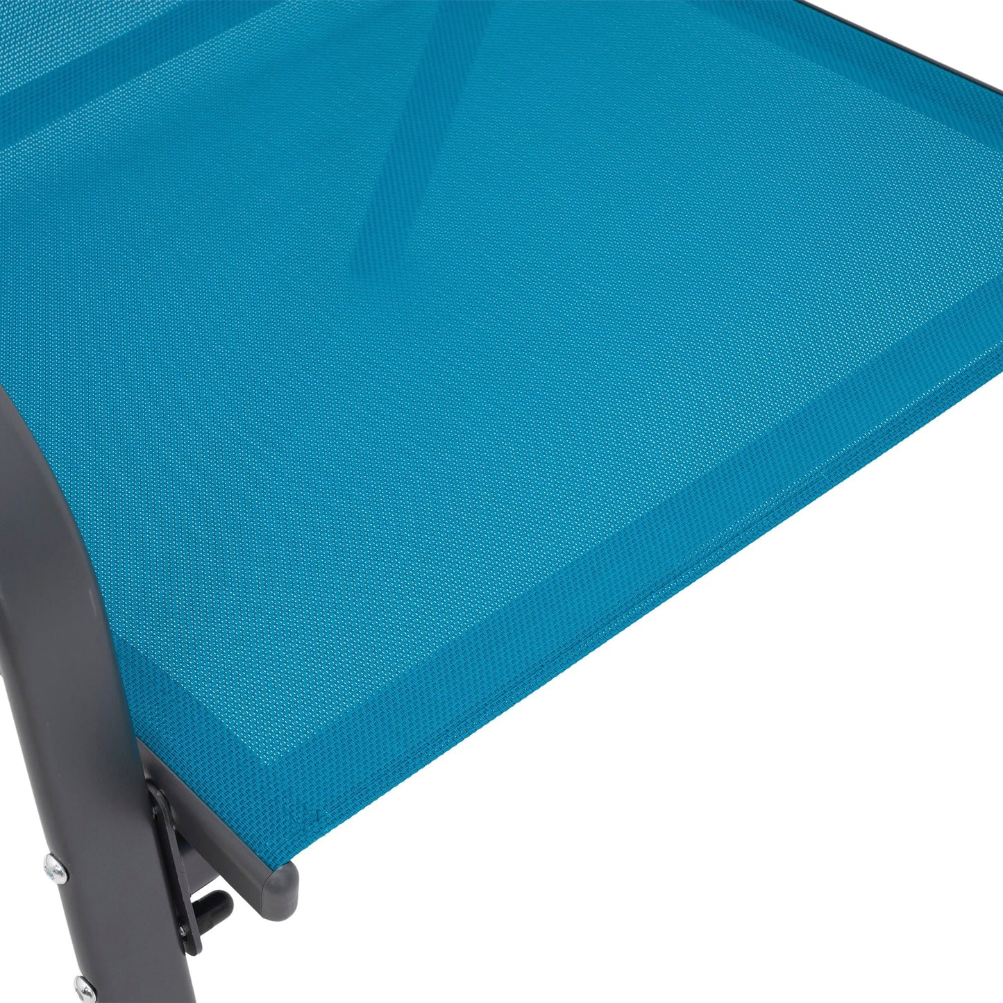 4 Piece Patio Chairs, Outdoor Camping Chairs with Breathable Textilene Fabric, Set of 2 Garden Chairs with Armrest High Backrest for Garden Patio Pool Beach Yard Space Saving ( Blue) - 1st Choice Furniture Direct