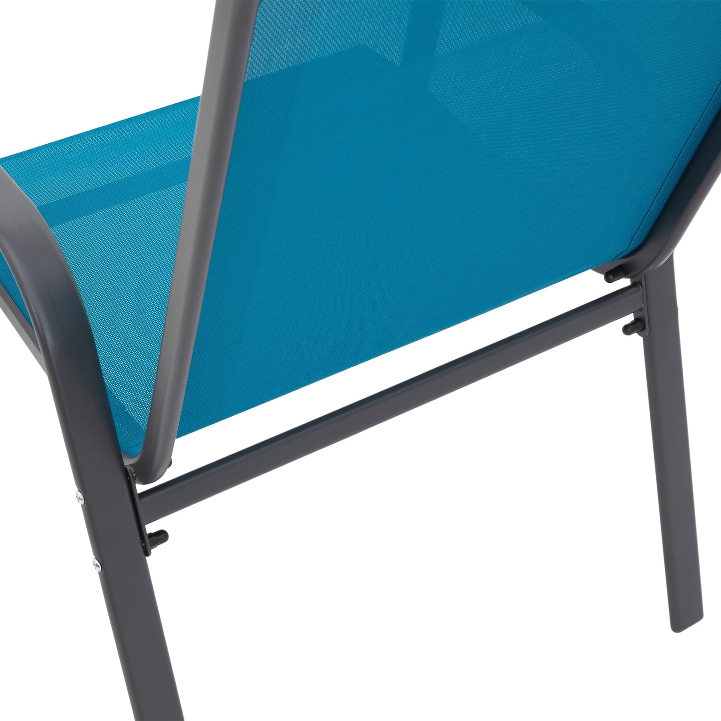 4 Piece Patio Chairs, Outdoor Camping Chairs with Breathable Textilene Fabric, Set of 2 Garden Chairs with Armrest High Backrest for Garden Patio Pool Beach Yard Space Saving ( Blue) - 1st Choice Furniture Direct
