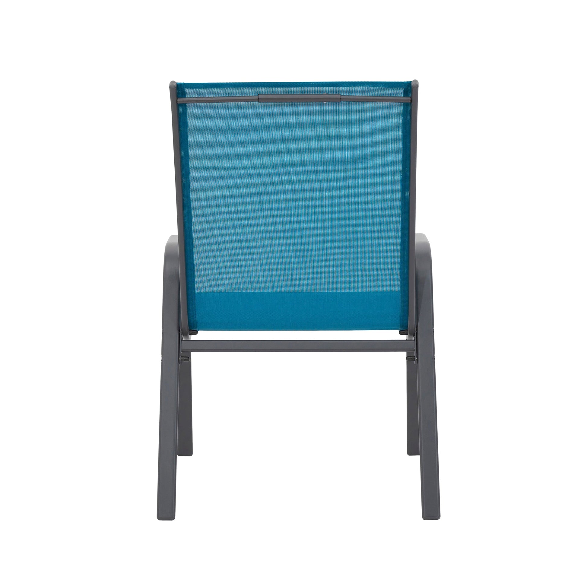 4 Piece Patio Chairs, Outdoor Camping Chairs with Breathable Textilene Fabric, Set of 2 Garden Chairs with Armrest High Backrest for Garden Patio Pool Beach Yard Space Saving ( Blue) - 1st Choice Furniture Direct