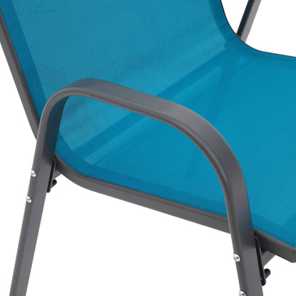 4 Piece Patio Chairs, Outdoor Camping Chairs with Breathable Textilene Fabric, Set of 2 Garden Chairs with Armrest High Backrest for Garden Patio Pool Beach Yard Space Saving ( Blue) - 1st Choice Furniture Direct