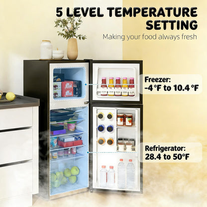 4.0 Cu. Ft. Compact Refrigerator with Freezer | Black Mini Fridge - 1st Choice Furniture Direct