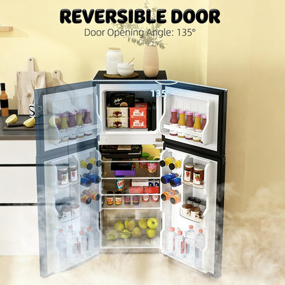 4.0 Cu. Ft. Compact Refrigerator with Freezer | Black Mini Fridge - 1st Choice Furniture Direct