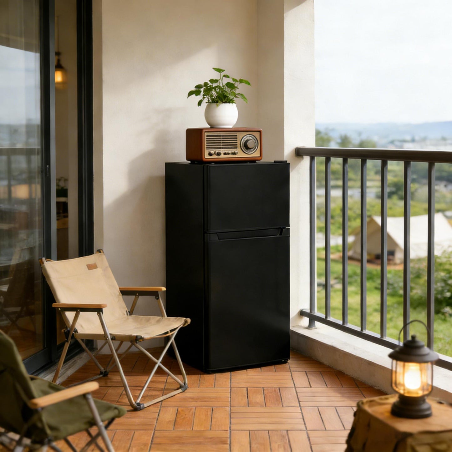 4.0 Cu. Ft. Compact Refrigerator with Freezer | Black Mini Fridge - 1st Choice Furniture Direct