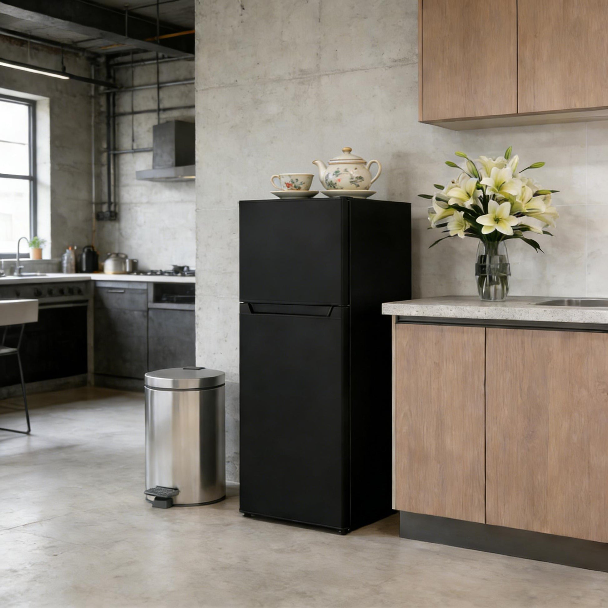 4.0 Cu. Ft. Compact Refrigerator with Freezer | Black Mini Fridge - 1st Choice Furniture Direct