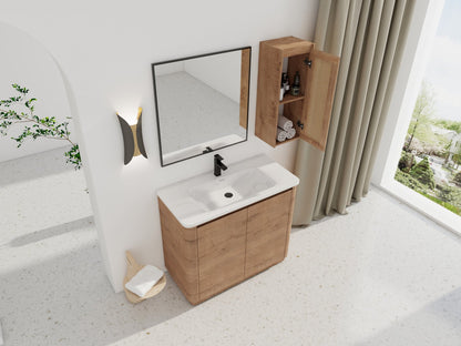 40'' Freestanding Bathroom Vanity with Ceramic Sink & 2 - Soft - Close Door and Side Cabinet, KD - Packing, Plywood - 1st Choice Furniture Direct