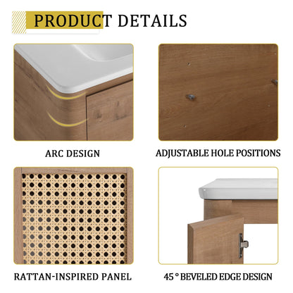 40'' Freestanding Bathroom Vanity with Ceramic Sink & 2 - Soft - Close Door and Side Cabinet, KD - Packing, Plywood - 1st Choice Furniture Direct