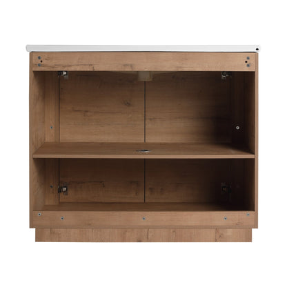 40'' Freestanding Bathroom Vanity with Ceramic Sink & 2 - Soft - Close Door and Storage Rack, KD - Packing, Plywood - 1st Choice Furniture Direct
