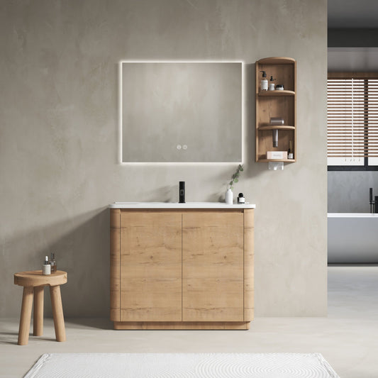 40'' Freestanding Bathroom Vanity with Ceramic Sink & 2 - Soft - Close Door and Storage Rack, KD - Packing, Plywood - 1st Choice Furniture Direct