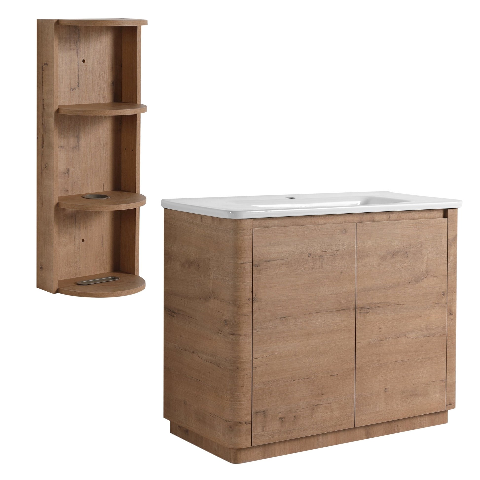 40'' Freestanding Bathroom Vanity with Ceramic Sink & 2 - Soft - Close Door and Storage Rack, KD - Packing, Plywood - 1st Choice Furniture Direct
