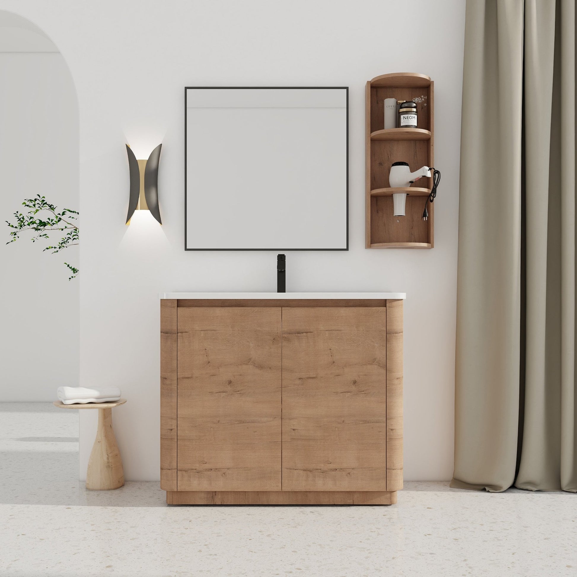 40'' Freestanding Bathroom Vanity with Ceramic Sink & 2 - Soft - Close Door and Storage Rack, KD - Packing, Plywood - 1st Choice Furniture Direct