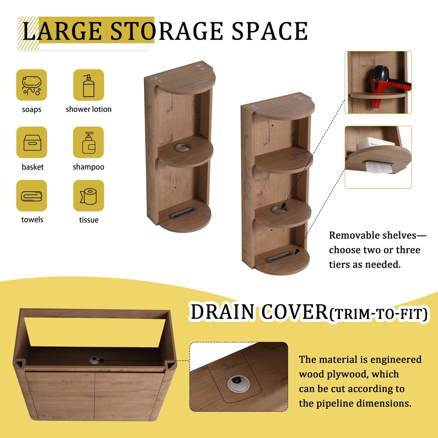 40'' Freestanding Bathroom Vanity with Ceramic Sink & 2 - Soft - Close Door and Storage Rack, KD - Packing, Plywood - 1st Choice Furniture Direct