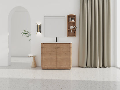40'' Freestanding Bathroom Vanity with Ceramic Sink & 2 - Soft - Close Door and Storage Rack, KD - Packing, Plywood - 1st Choice Furniture Direct