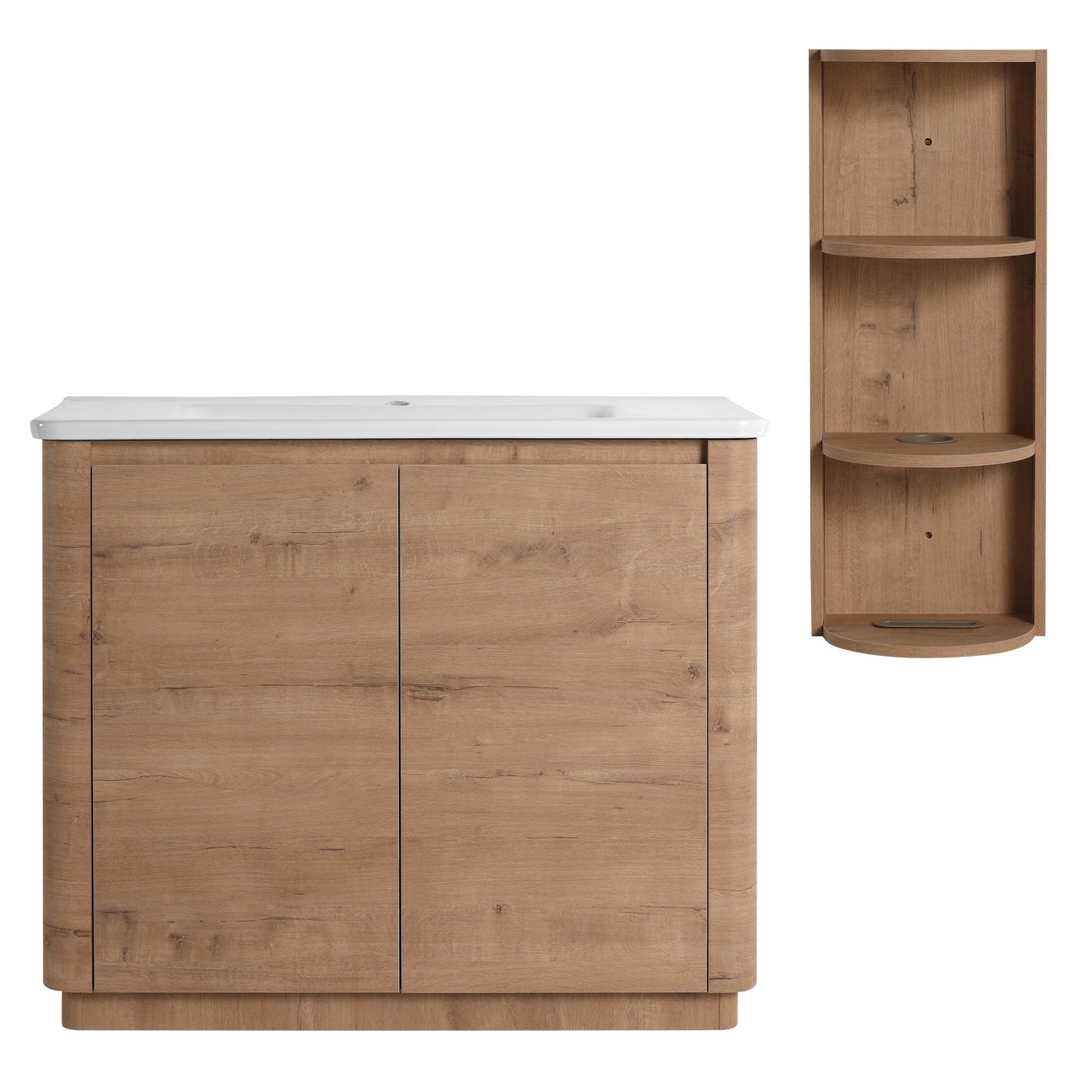 40'' Freestanding Bathroom Vanity with Ceramic Sink & 2 - Soft - Close Door and Storage Rack, KD - Packing, Plywood - 1st Choice Furniture Direct