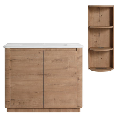 40'' Freestanding Bathroom Vanity with Ceramic Sink & 2 - Soft - Close Door and Storage Rack, KD - Packing, Plywood - 1st Choice Furniture Direct