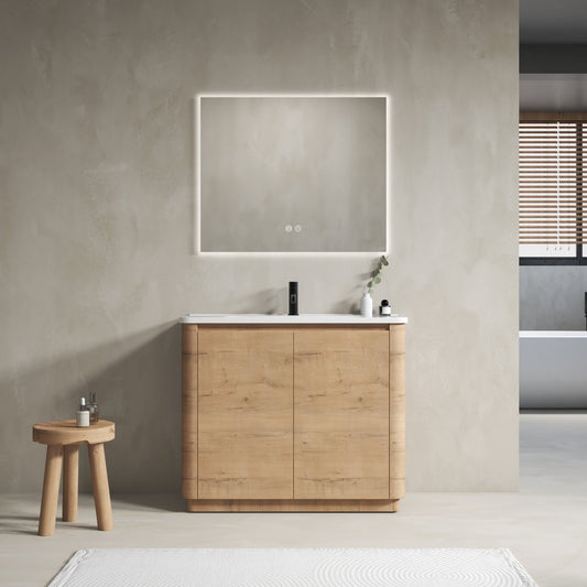 40'' Freestanding Bathroom Vanity with White Ceramic Sink & 2 - Soft - Close Door, KD - Packing, Plywood - 1st Choice Furniture Direct