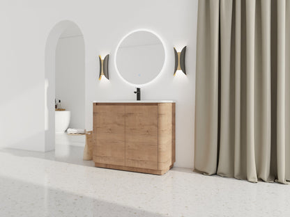 40'' Freestanding Bathroom Vanity with White Ceramic Sink & 2 - Soft - Close Door, KD - Packing, Plywood - 1st Choice Furniture Direct
