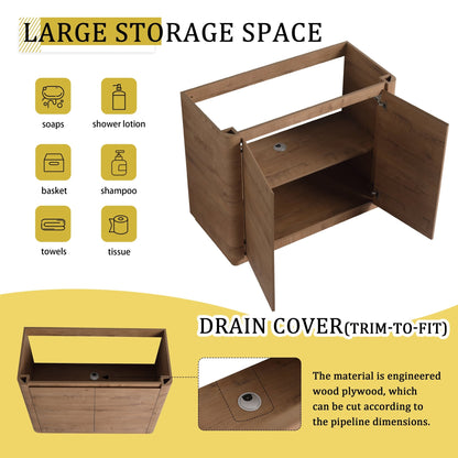 40'' Freestanding Bathroom Vanity with White Ceramic Sink & 2 - Soft - Close Door, KD - Packing, Plywood - 1st Choice Furniture Direct