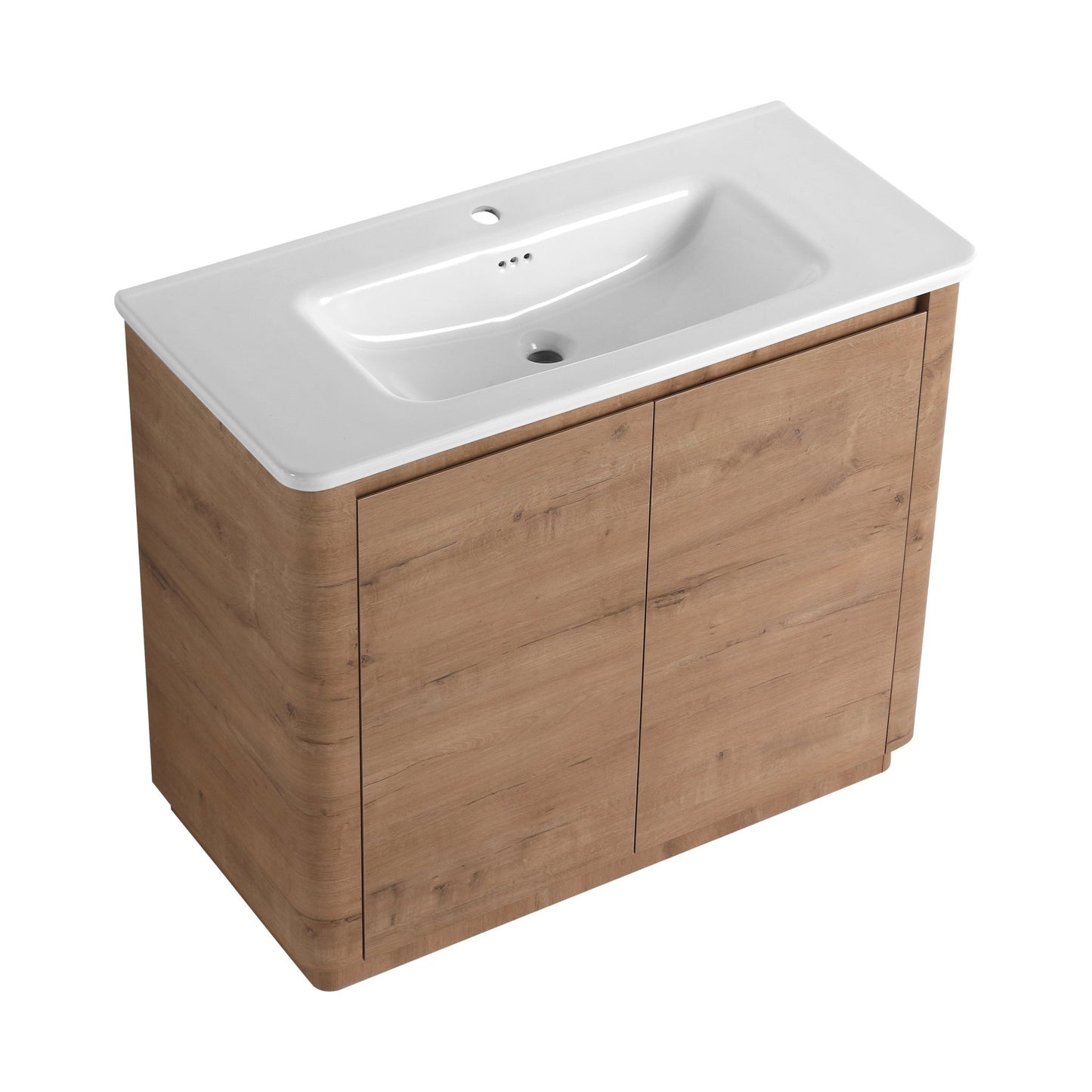 40'' Freestanding Bathroom Vanity with White Ceramic Sink & 2 - Soft - Close Door, KD - Packing, Plywood - 1st Choice Furniture Direct