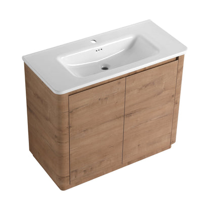 40'' Freestanding Bathroom Vanity with White Ceramic Sink & 2 - Soft - Close Door, KD - Packing, Plywood - 1st Choice Furniture Direct