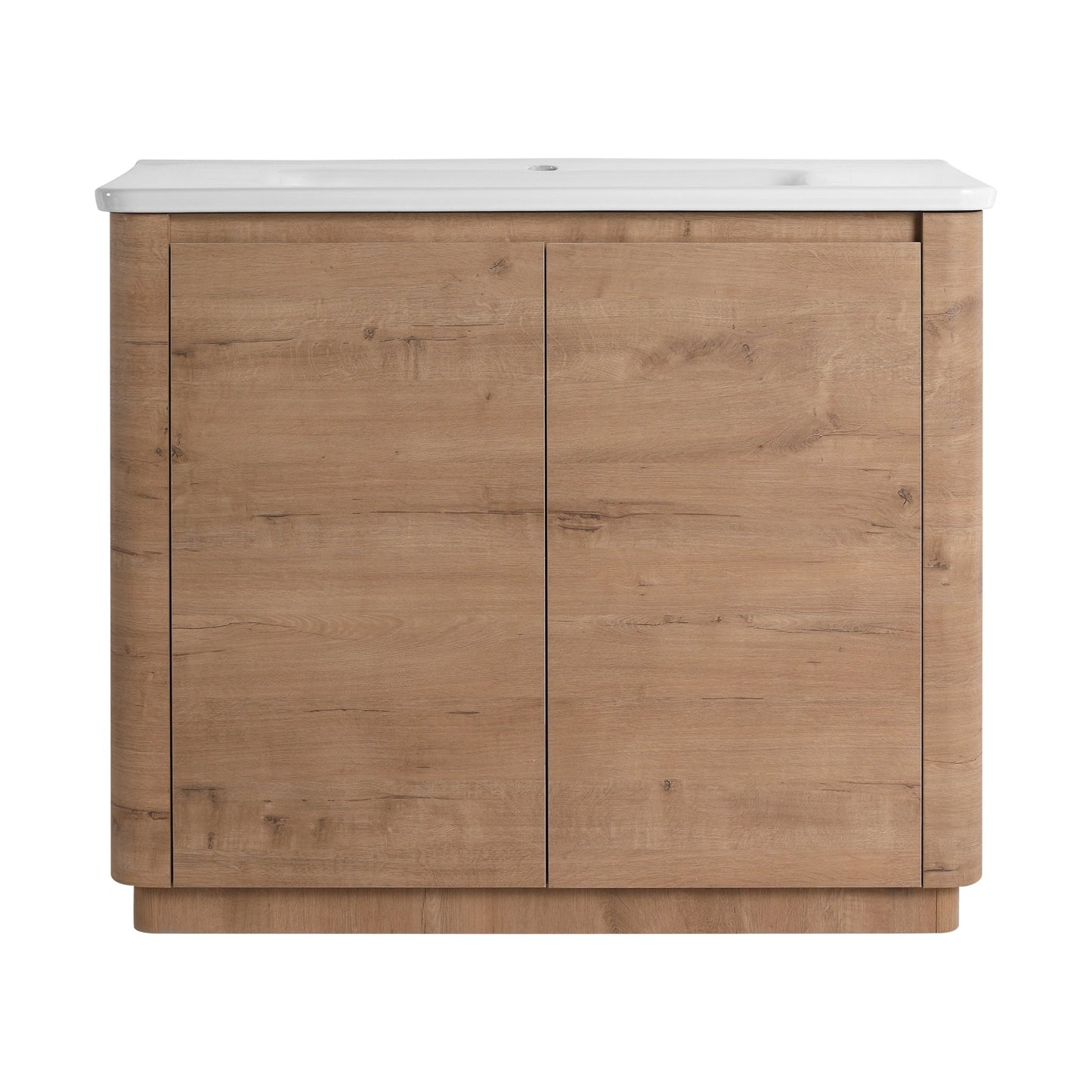 40'' Freestanding Bathroom Vanity with White Ceramic Sink & 2 - Soft - Close Door, KD - Packing, Plywood - 1st Choice Furniture Direct