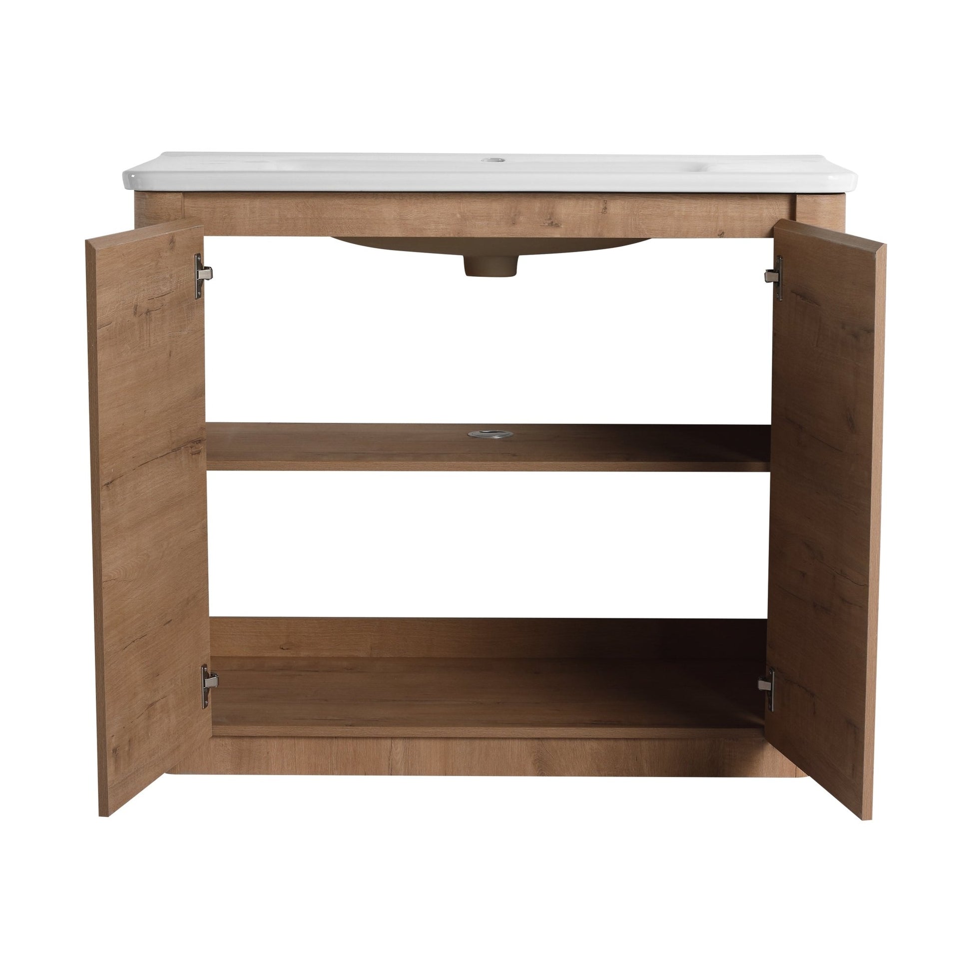 40'' Freestanding Bathroom Vanity with White Ceramic Sink & 2 - Soft - Close Door, KD - Packing, Plywood - 1st Choice Furniture Direct