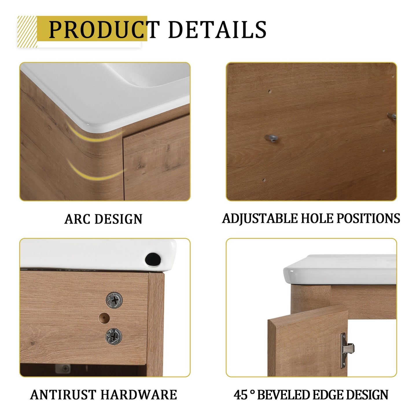 40'' Freestanding Bathroom Vanity with White Ceramic Sink & 2 - Soft - Close Door, KD - Packing, Plywood - 1st Choice Furniture Direct