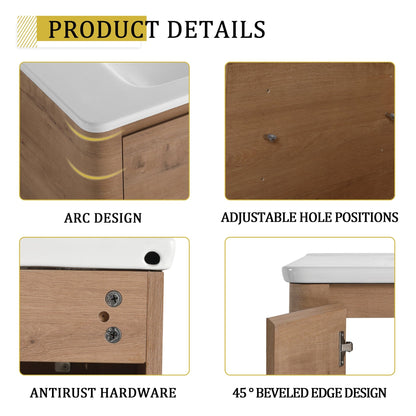 40'' Freestanding Bathroom Vanity with White Ceramic Sink & 2 - Soft - Close Door, KD - Packing, Plywood - 1st Choice Furniture Direct