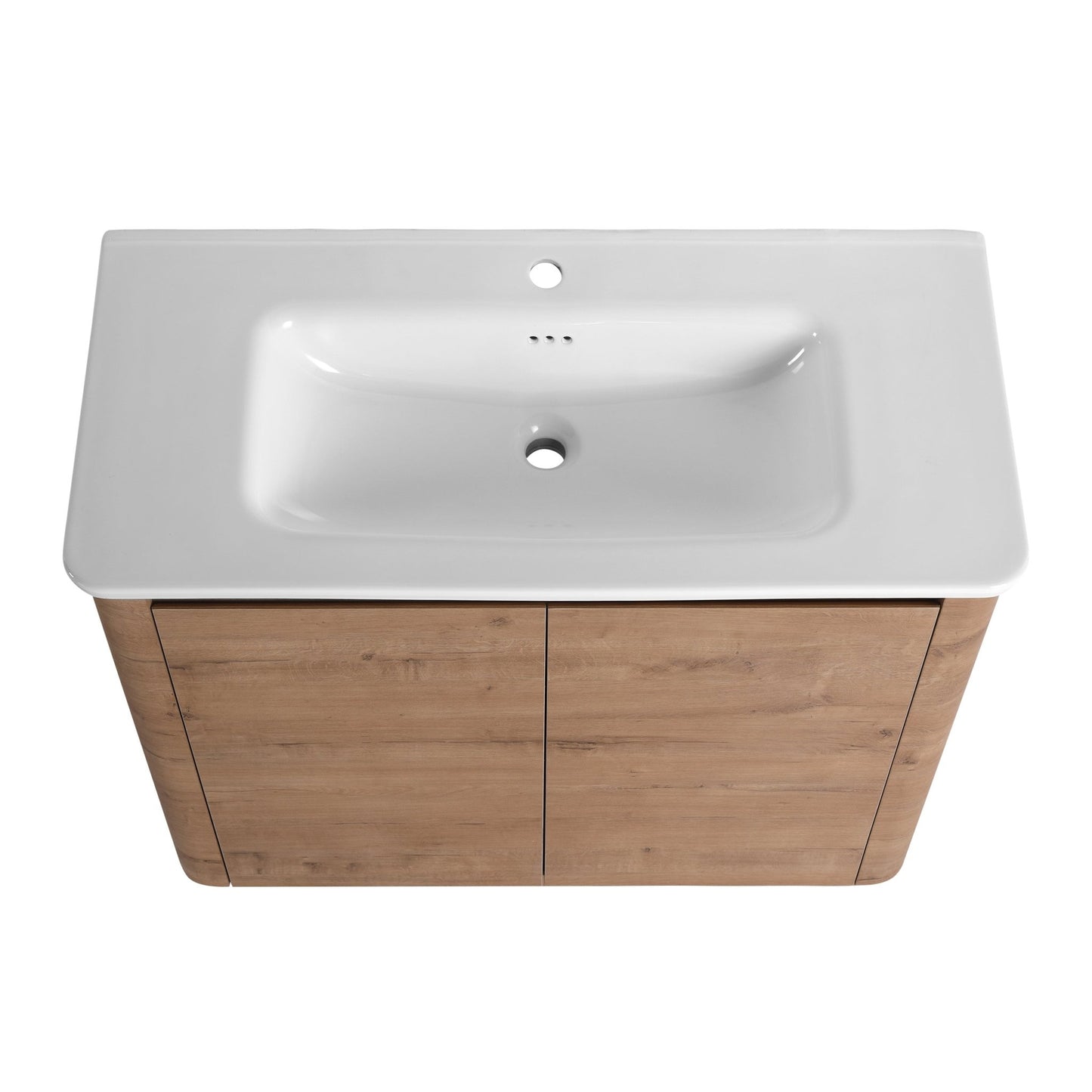 40'' Freestanding Bathroom Vanity with White Ceramic Sink & 2 - Soft - Close Door, KD - Packing, Plywood - 1st Choice Furniture Direct
