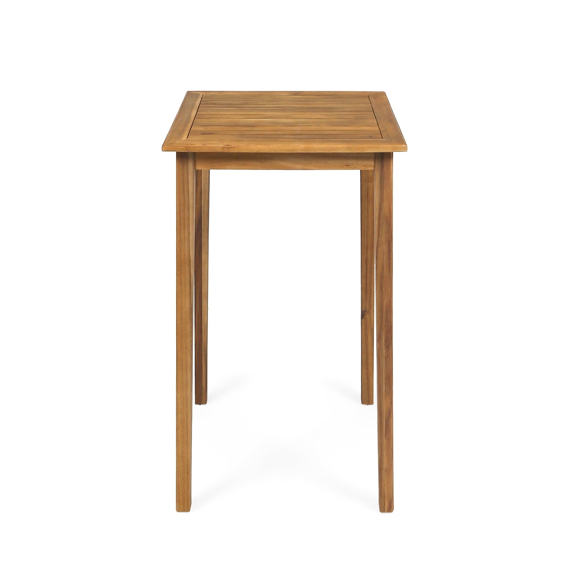 40' Outdoor Minimalist Acacia Wood Square Bar Table, Teak Finish - 1st Choice Furniture Direct