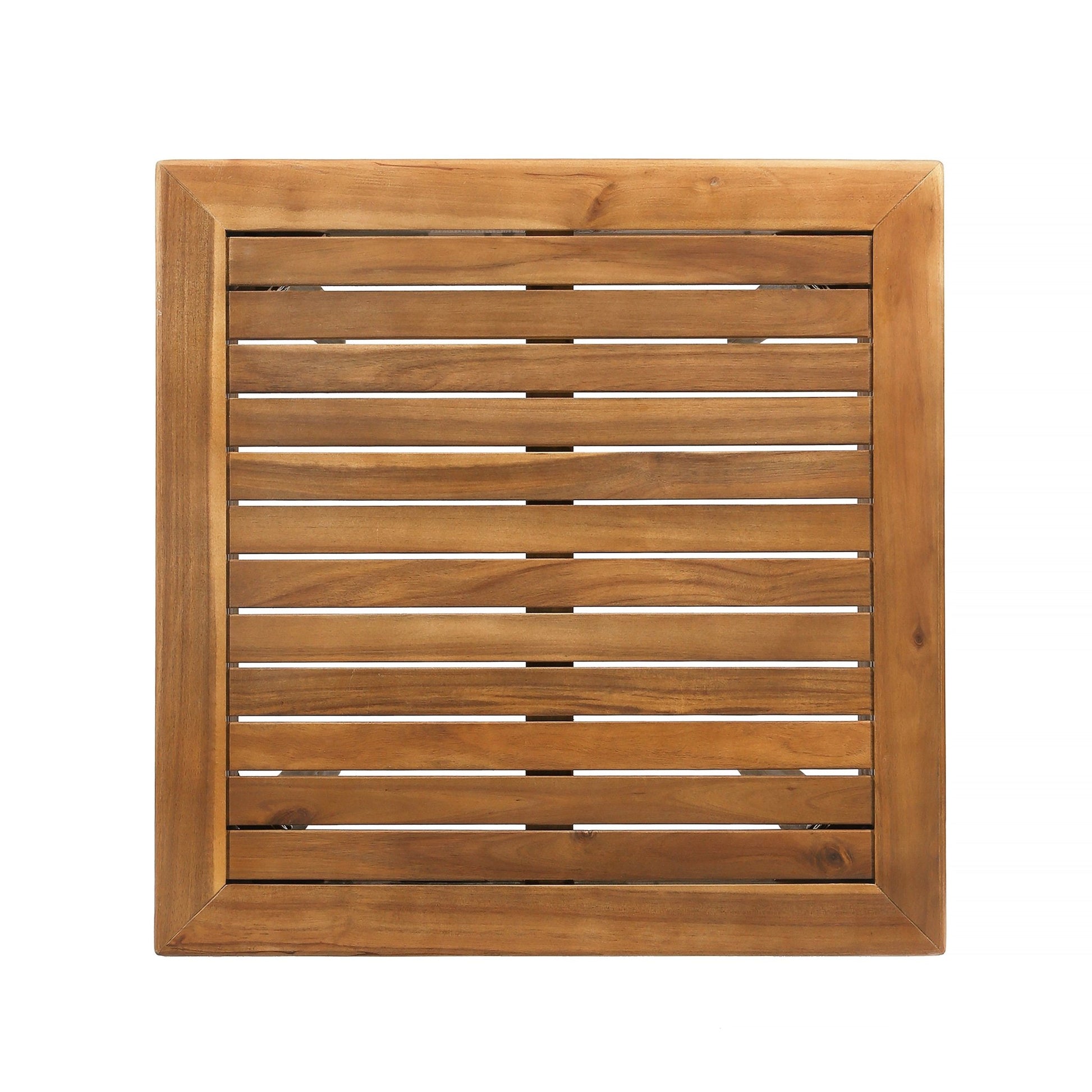 40' Outdoor Minimalist Acacia Wood Square Bar Table, Teak Finish - 1st Choice Furniture Direct