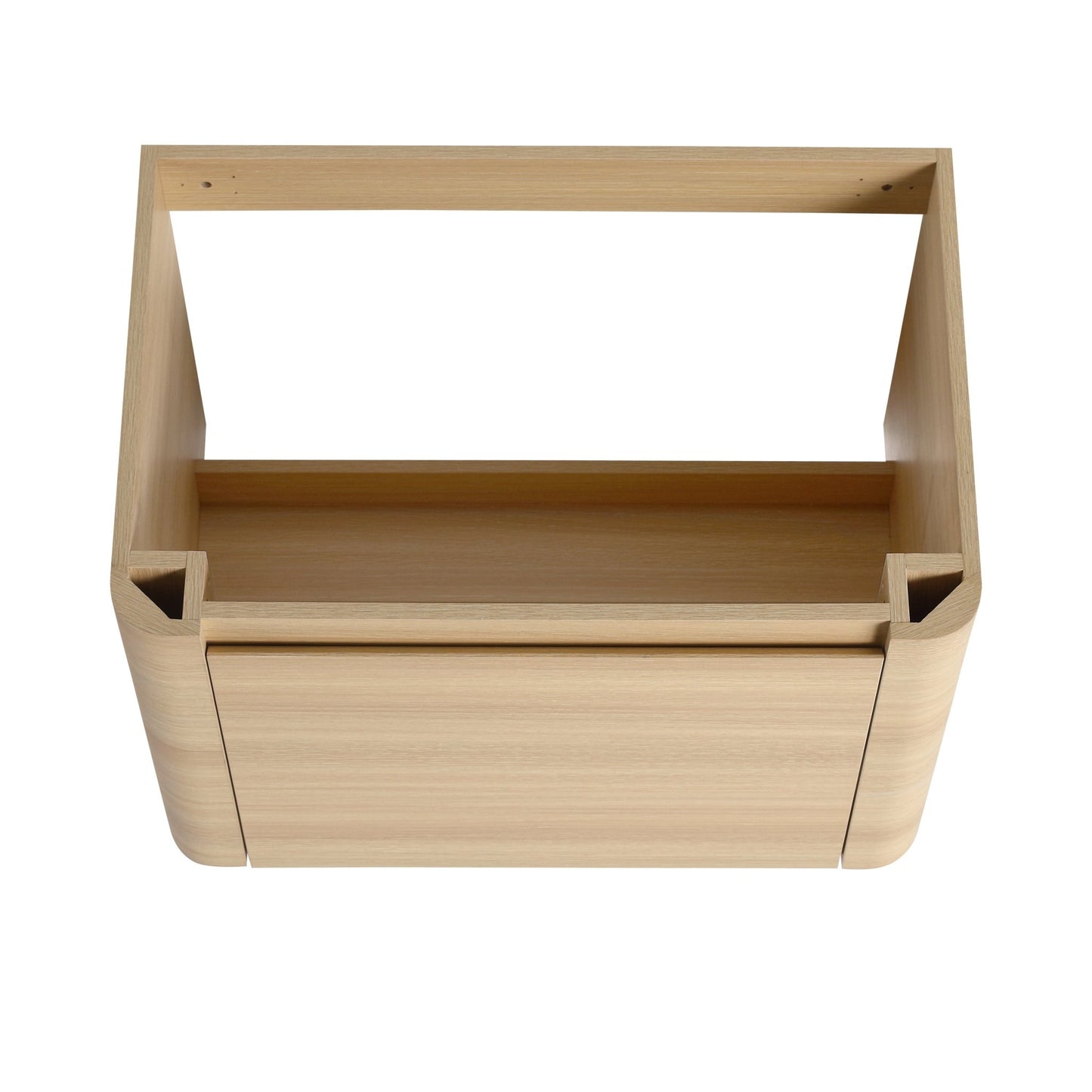 40'' Wall - Mounted Bathroom Vanity with White Ceramic Sink and Storage Shelves & 1 - Soft - Close Door, KD - Packing, Plywood, American White Oak - 1st Choice Furniture Direct