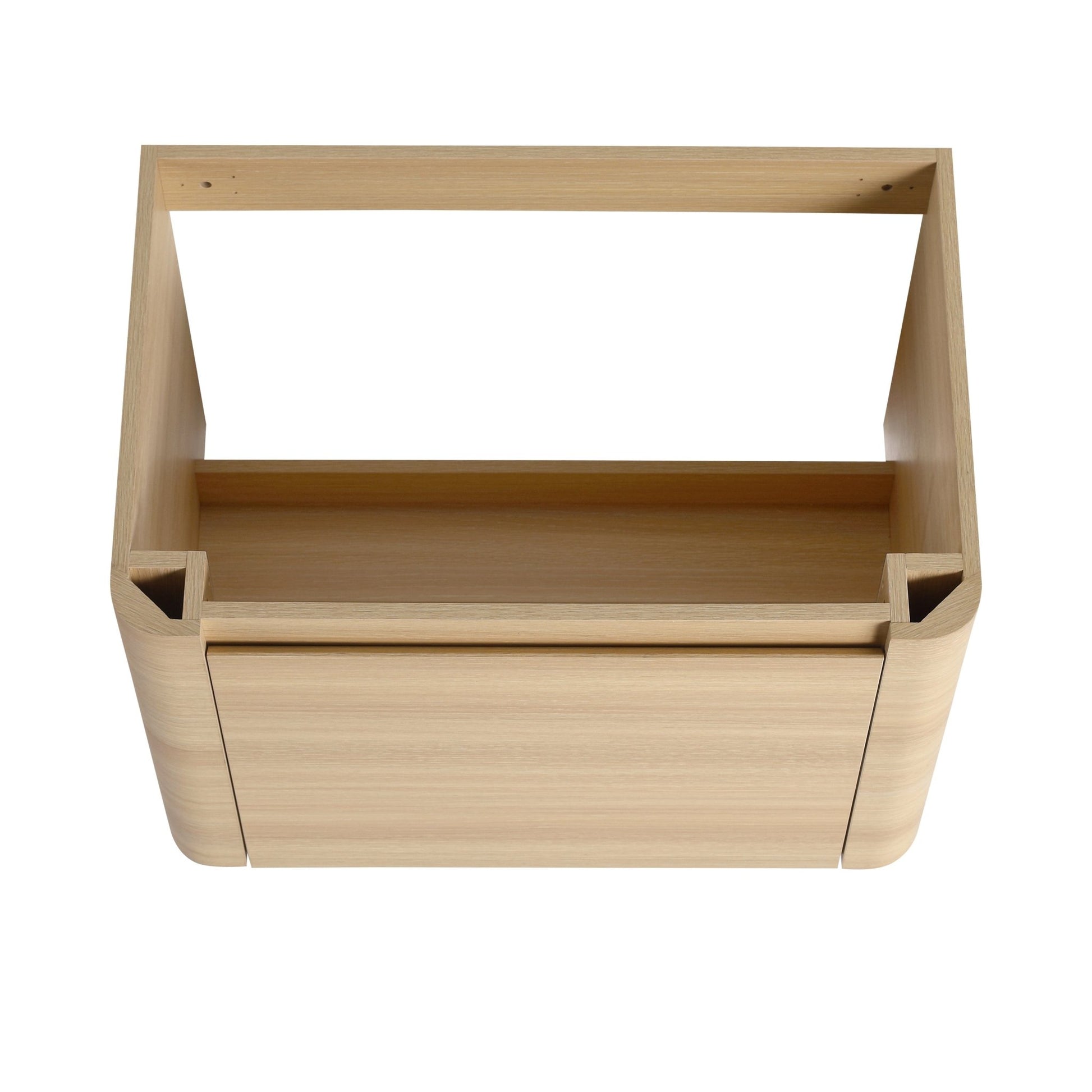 40'' Wall - Mounted Bathroom Vanity with White Ceramic Sink and Storage Shelves & 1 - Soft - Close Door, KD - Packing, Plywood, American White Oak - 1st Choice Furniture Direct