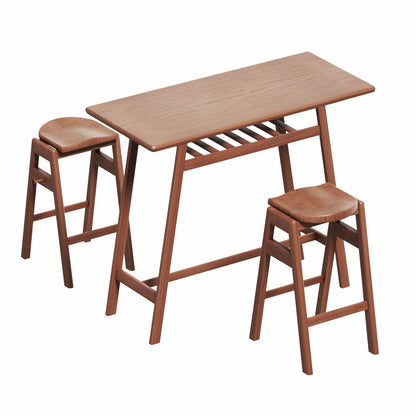 1st Choice 3-Piece Pub Dining Set - Retro Bar Table & Stackable Stools