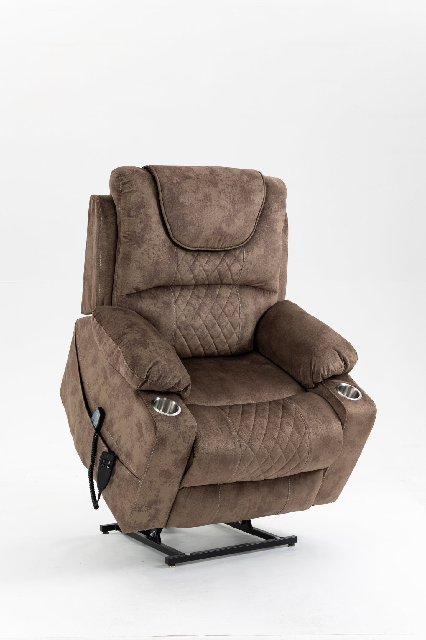 Oversized Power Lift Recliner Chair – Big & Tall Velvet Massage Recliner with Heat