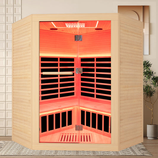 Canadian hemlock pentagonal double sauna