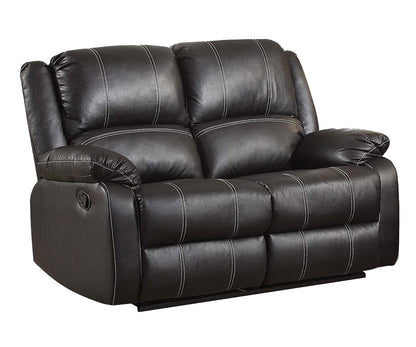 Zuriel Black Synthetic Leather Recliner Loveseat