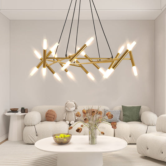 41 Inch Modern Gold Branch Chandelier Light Fixture - 1st Choice Furniture Direct