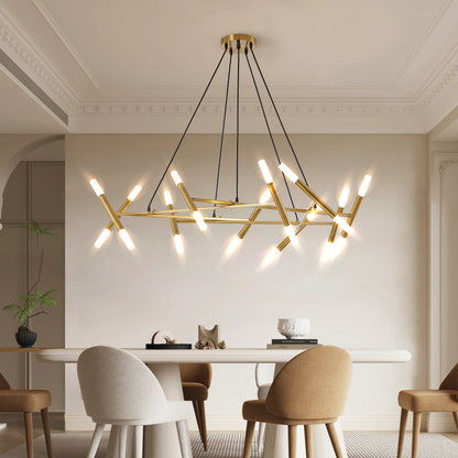 41 Inch Modern Gold Branch Chandelier Light Fixture - 1st Choice Furniture Direct