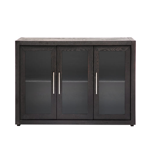 1st Choice Modern Wood Storage Cabinet with Three Tempered Glass Doors