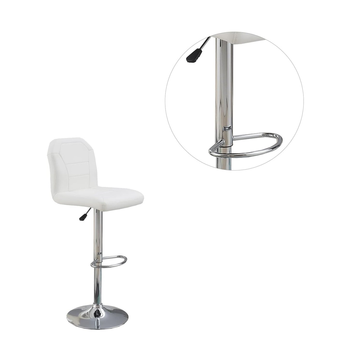 1st Choice Modern White Bar Stools - Adjustable & Chic | Perfect for Any Home