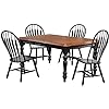 Sunset Trading Andrews 7 Piece 56-72" Rectangular Extendable Dining Set with Arrowback Windsor Chairs